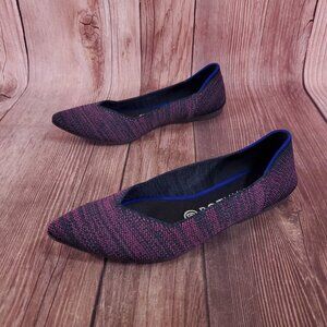 Rothys Womens Sz 7.5 The Point Heather Magenta Slip On Flats Shoes Retired Rare